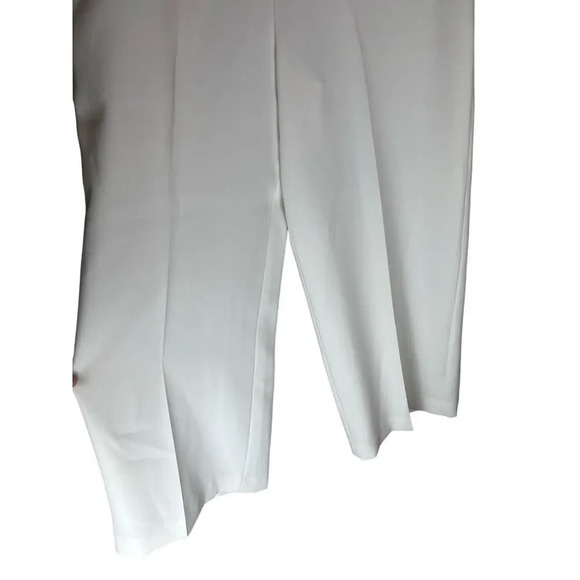 Zara White Wide Leg Pleated Side Zipper Stretch Trousers Pants Women Size Small - Picture 2 of 5